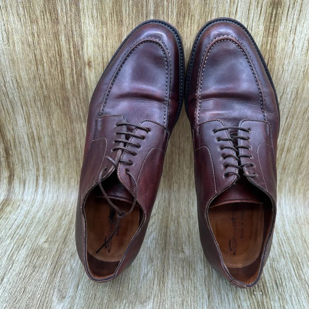 Santoni Goodyear Welted Split Toe Derby Men's Size 9 Brown Leather 11839-02
